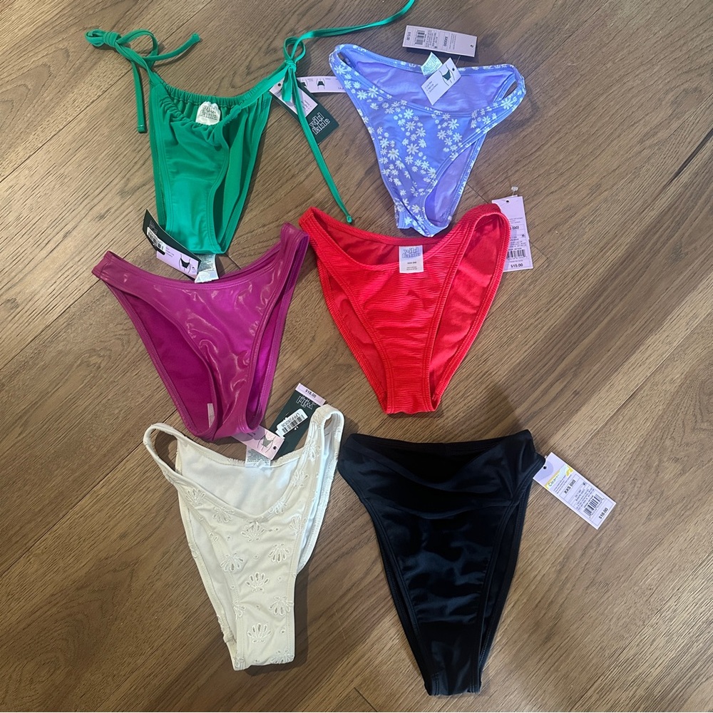 Target NWT swimsuit bikini cheeky bottom lot bundle XXS